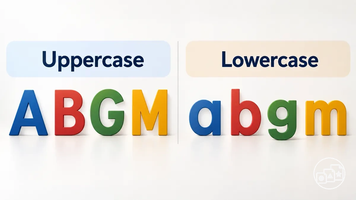 Uppercase and lowercase letter forms shown for preschool letter recognition.