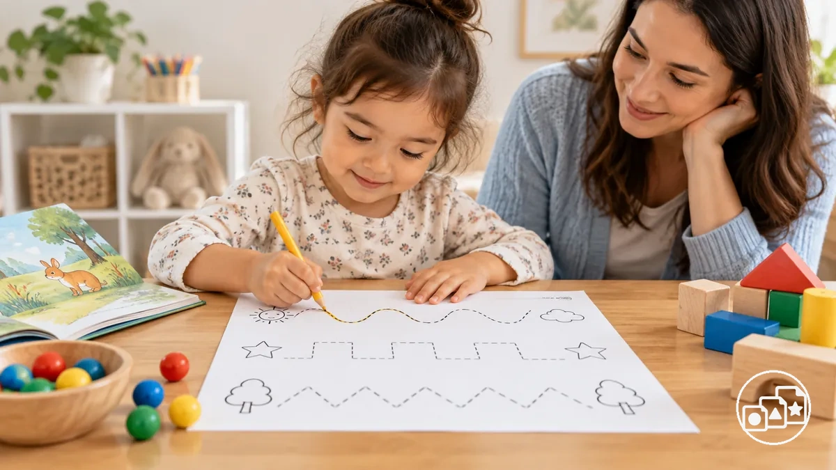 Ficha de preparación para Infantil utilizada para la práctica dirigida de habilidades junto con actividades de aprendizaje más amplias