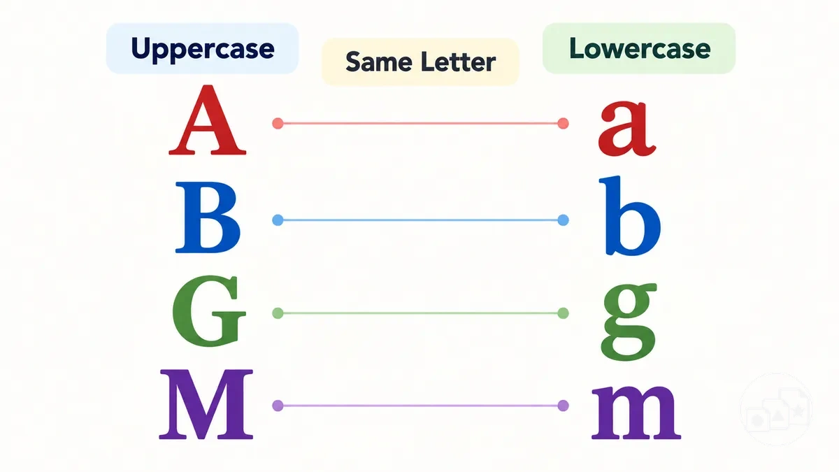 Lettres majuscules associées à leurs formes minuscules.